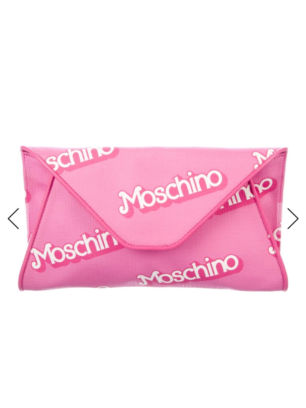 NWT Moschino Special Edition Collaboration Pink Envelope Shoulder Bag Clutch